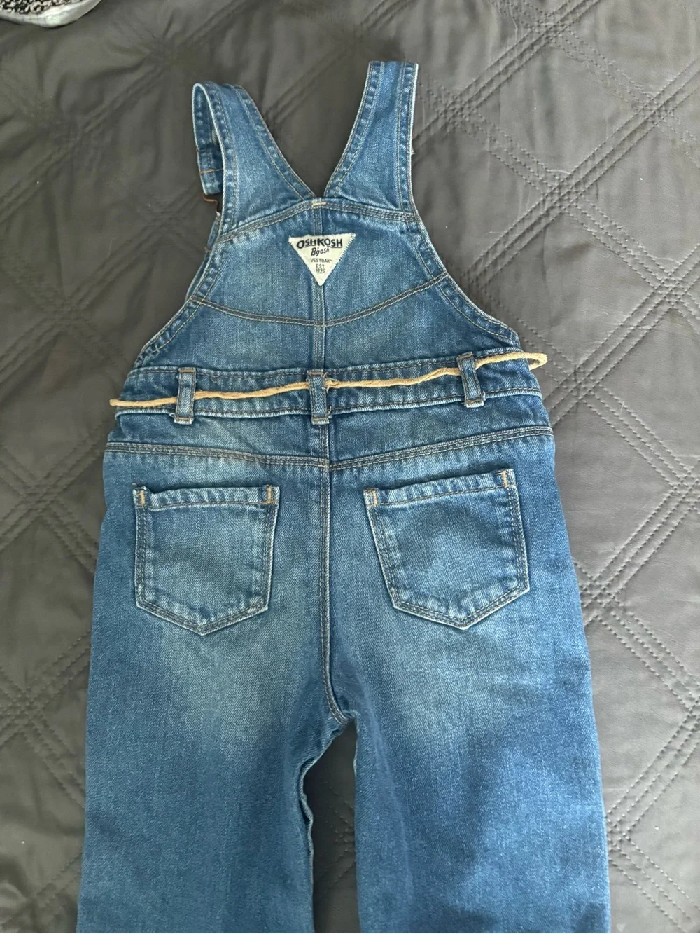 Oshkosh Toddler girl’s Blue Denim Overalls with Embroidered Heart